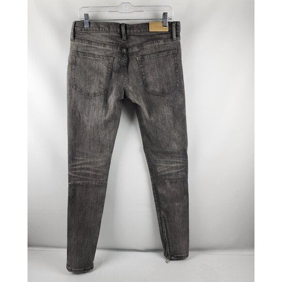 mnml Jeans Mens 30x33 Gray Skinny Leg Ankle Zip Button Fly Low Rise Denim - Picture 7 of 9